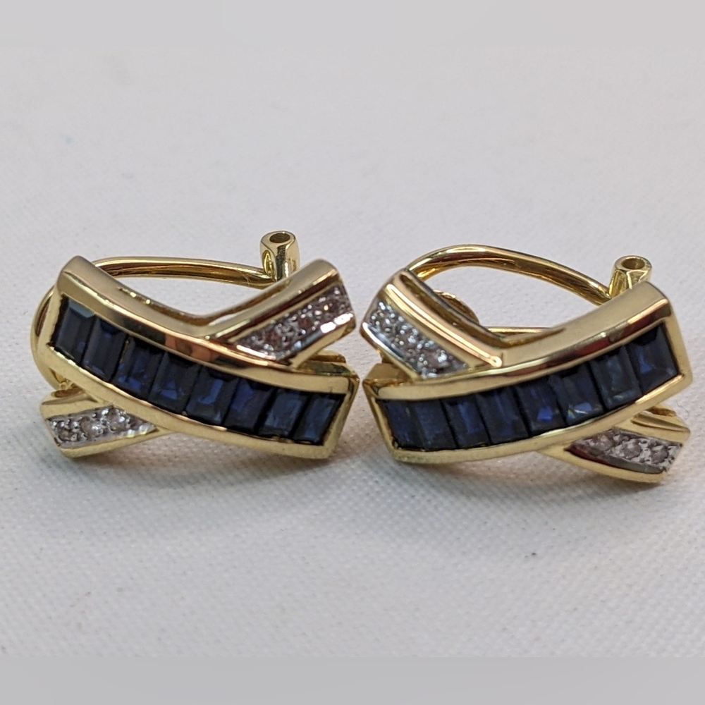 18k LeVian Sapphire Diamond Earrings